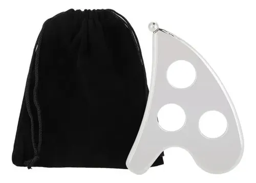 Tabla Gua Sha Acero Inox Masaje Facial Y Corporal