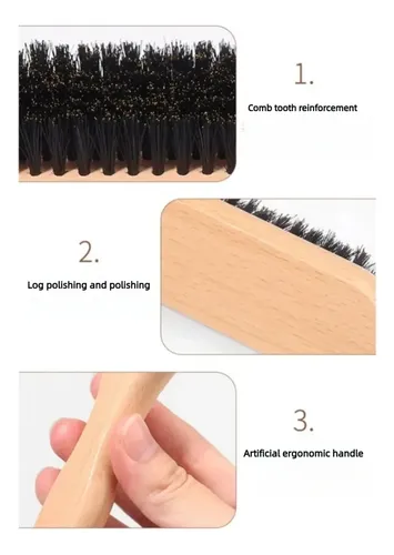Yi Cepillo De Madera Con Cerdas Duras Para Barba Y Pelo