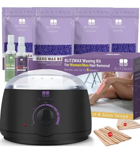 Kit De Depilación Brasileña Blitzwax Calentador Cera 28 Acce
