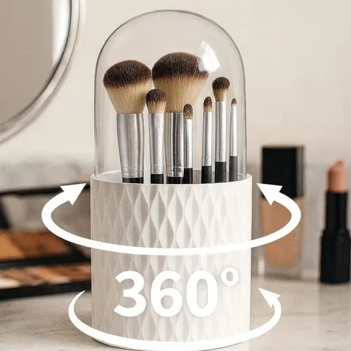 Porta Brochas Giratorio Organizador De Maquillaje Acrilico