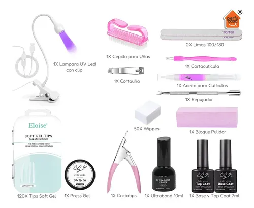Kit Manicura Uñas Soft Gel Set Completo Esmaltado Lampara Uv
