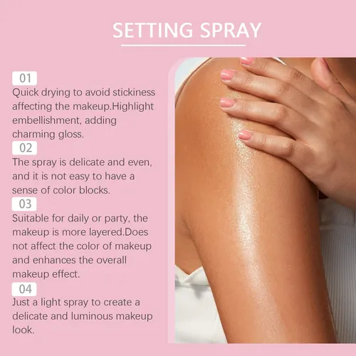 Spray Fijador Hoygi Shimmer Para Maquillaje De Larga Duració