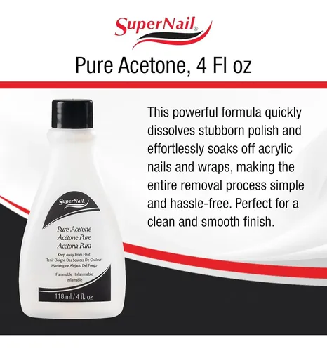 Removedor De Esmalte Supernail Acetona Pura 118ml