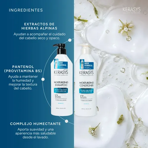 Kerasys Kit Shampoo + Acondicionador Hidratante 600 Ml