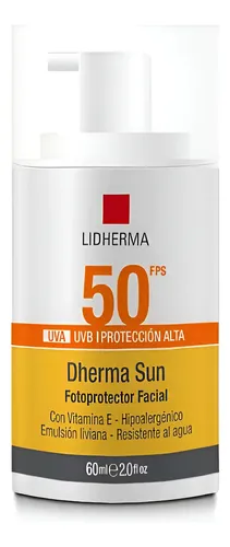 Lidherma Protector Solar Facial 50fps Liviano Dherma Sun 60g