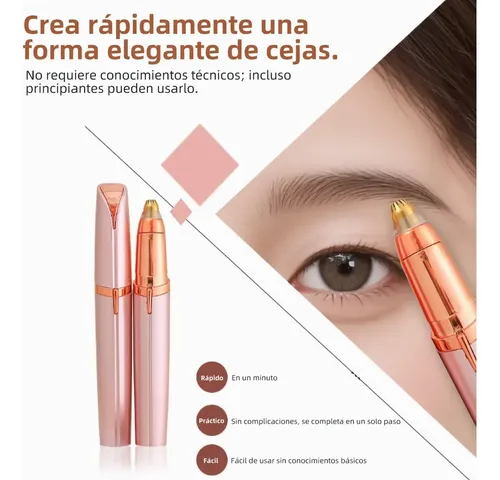 Depiladora Eléctrica Recargable Para Cejas Rosa Gold