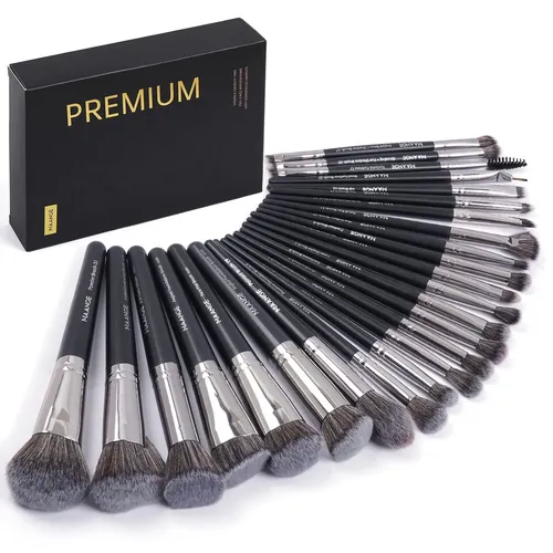 Set De Brochas De Maquillaje Premium De 25 Piezas Con Caja D
