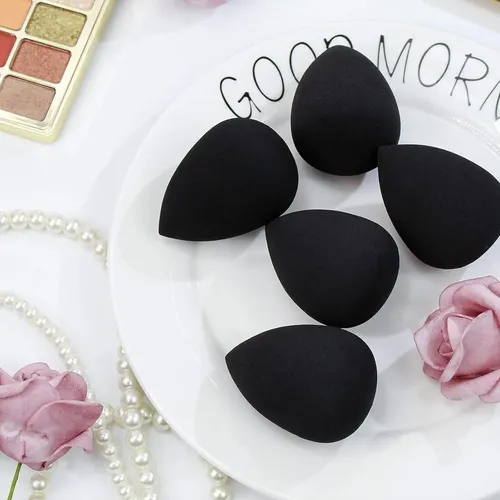 Set 5 Esponjas Maquillaje Negra Sin Látex