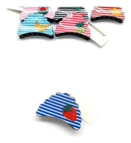 Broches Para Pelo Infantil Pack X 12 Unidades Frutas