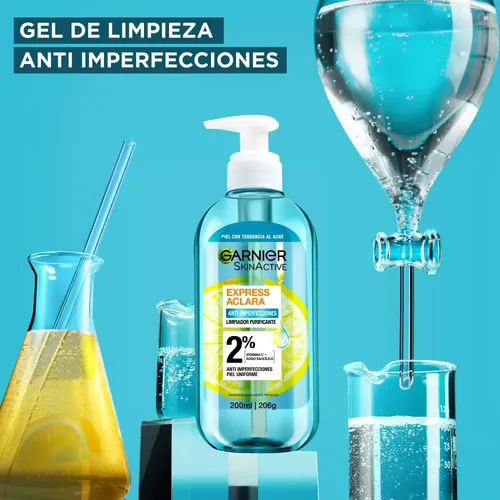 Gel Limpiador Facial Garnier Skin Active Aclara