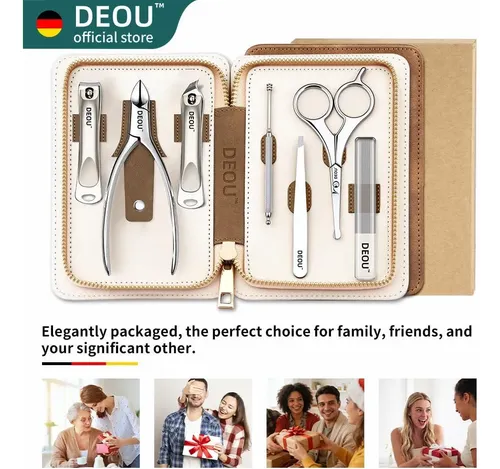 Deou 8-en-1 Set De Manicura Premium, Acero 420j2, Estuche