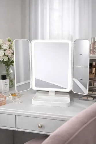 Espejo Maquillaje Con Aumento X2 X3 Con Luz Led