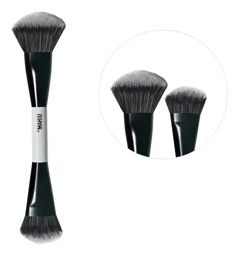 Makeup By Mario Brocha F4 Dual-ended Foundation Face Brush Color Blanco Y Negro