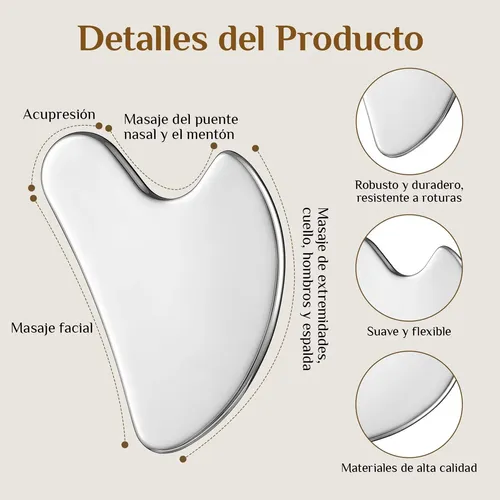 X/ 3 Pzs Gua Sha, Masaje Facial Gua Sha De Acero /sxg