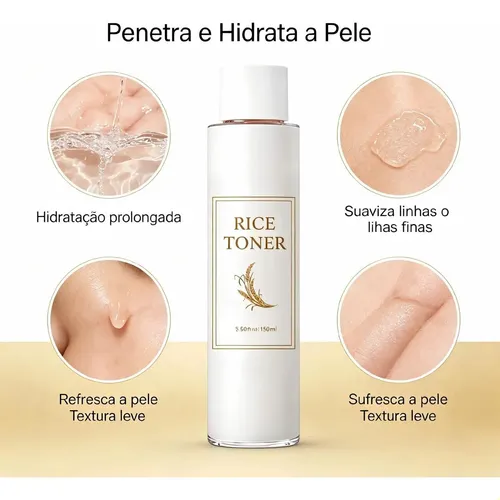 Tónico De Arroz Hidratante 150 Ml, Unifica El Tono De La