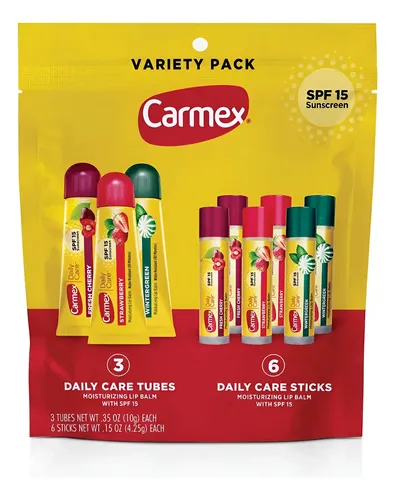 Carmex Variety Pack Flavours Sabores 9 Unidades Originales