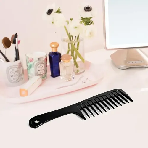 2 Peines De Dientes Anchos Para Cabello Rizado  Negro-rosa