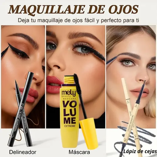 Kit Maquillaje Nude Mujer 12 Cosméticos Ideal Look Natural