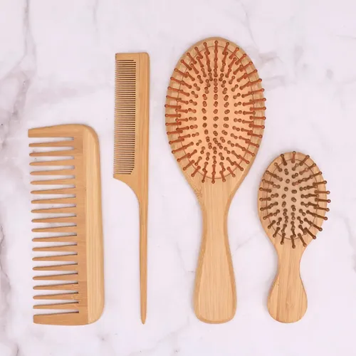 Set De 4 Cepillos Y Peines Desenredantes Para Cabello