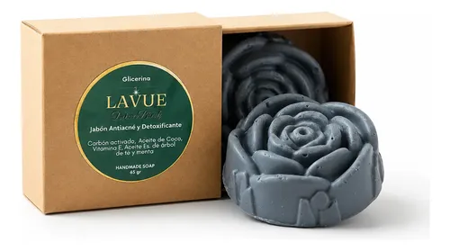 Jabon Artesanal Facial De Carbon Activado 65gr