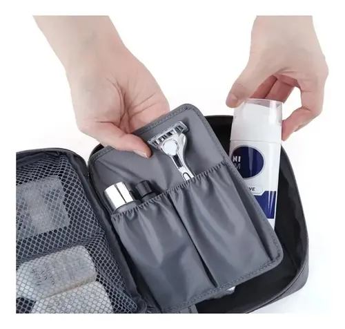 Neceser Bolso Porta Cosmeticos Maquillaje Organizador Viaje Color Bordó Print