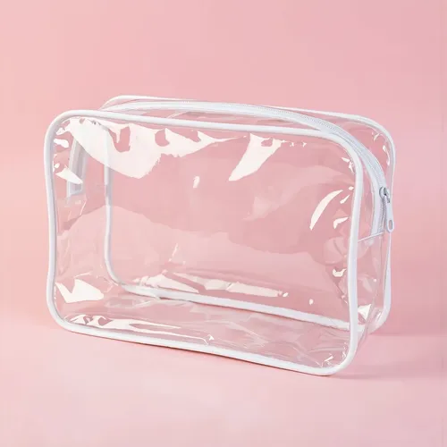 Bolsa De Aseo Transparente Neceser Pvc Portátil Para Uso Dia