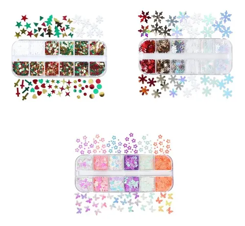 Lentejuelas De Mariposa Navideñas For Uñas Gt