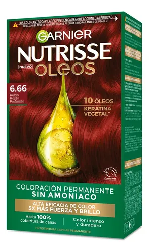 Nutrisse Tintura Permanente Sin Amoníaco Tono 6.66 Oleos 130g
