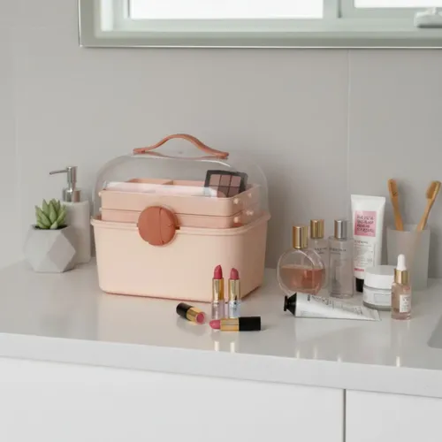 Caja Organizadora De Maquillaje Con Tapa Q