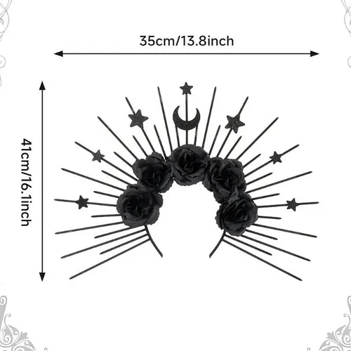 Diadema Gótica Con Forma De Sol Y Luna Para Fiesta De Disfra