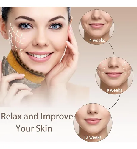 Set Gua Sha Acero Y Cepillo Facial Para Lifting Y Contorno