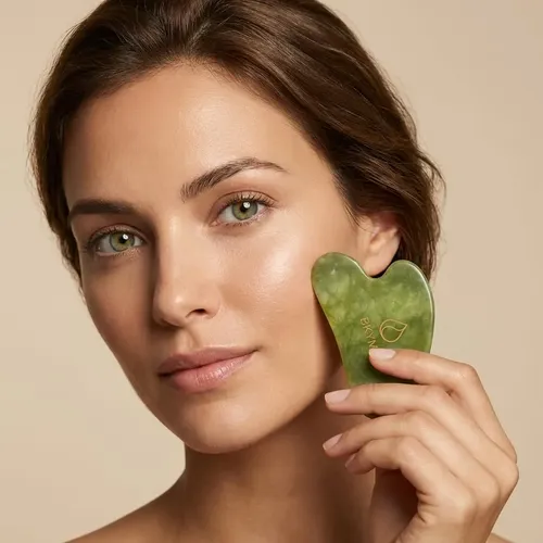 Piedra Gua Sha Jade Verde Para Rostro Y Desinflamar