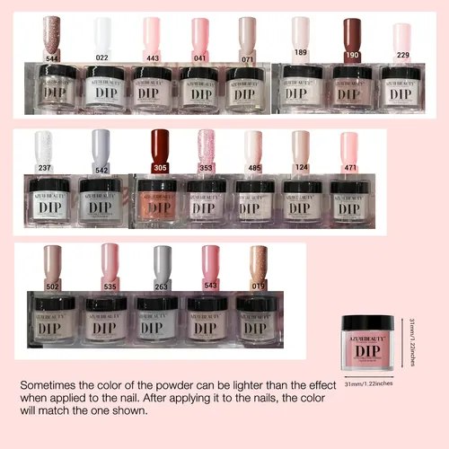 Set De Uñas Azurebeauty Dip Powder, 31 Unidades, Para Manicu
