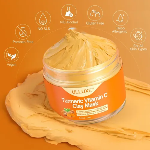Kit De Mascarilla Facial Vegana Ulluxe Con Cúrcuma Y