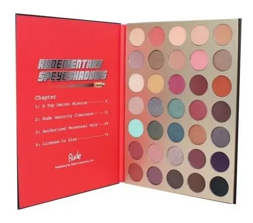Paleta Sombras Rude Cosmetics Rudementary Book 7 Mate Brillante 35 Colores