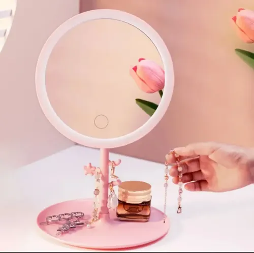 Espejo De Maquillaje Con Luz Led Usb Redondo Con Ganchitos