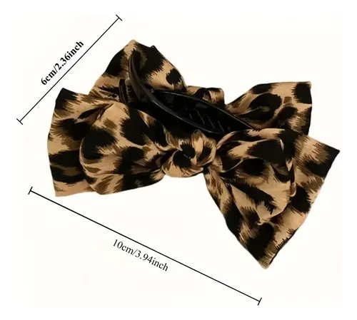 &2 Grampos Leopardo Com Laço | Estilo Vintage Para Mulher Z