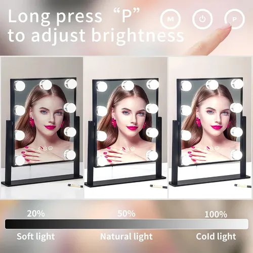 Espejo De Maquillaje Nusvan Con 9 Luces Led Regulables