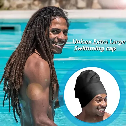 :@ Gorro De Natación De Silicona Extra Grande For Cabello \