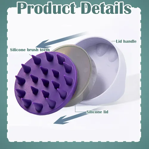 3 Pzs Cepillo De Masaje De Silicona Para Cuero Cabelludo Rosa Verde Gris Morado