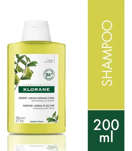 Shampoo Klorane Cedrat Cabello Tendecia A Graso X 200 Ml