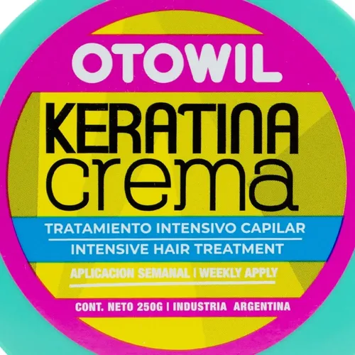 Otowil Keratina Crema Máscara Antifrizz Nutritiva X 250g