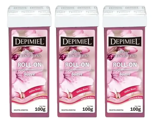 Cera Roll-on Descartable Suave Vellos Finos 100g Depimiel X3