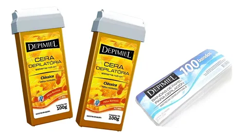Cera Roll On Descartable Depimiel X2 + 100 Bandas Depilacion