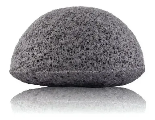 Konjac Esponja Facial Negra Con Cenizas De Bambu Natural