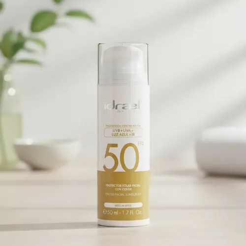 Idraet Protector Solar Fps 50 Con Color Medium Beige X 50ml.