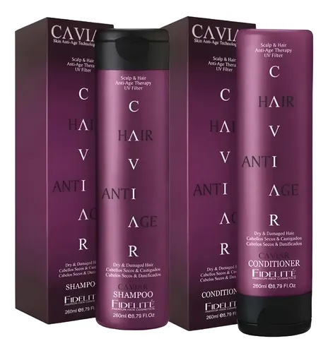 Kit Fidelite Caviar Shampoo Acondicionador Secos260 Morado