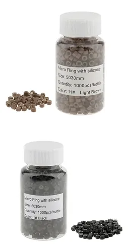 2000 Microanillos De 5 Mm Forrados En Silicona, Eslabones Y