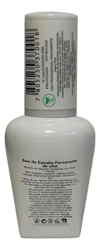 Base Coat Semipermanente Uv Led Fortalecedor 15 Ml Uñas Gel