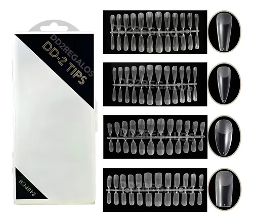 Tips Sistema Gel Press On Caja X240 Ultra Fino Vario Modelos